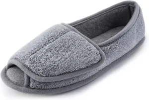 Git-up Women Diabetic Slippers/W Arthritis Edema Adjustable Closure Memory Foam House Shoes Open Toe Extra Wide