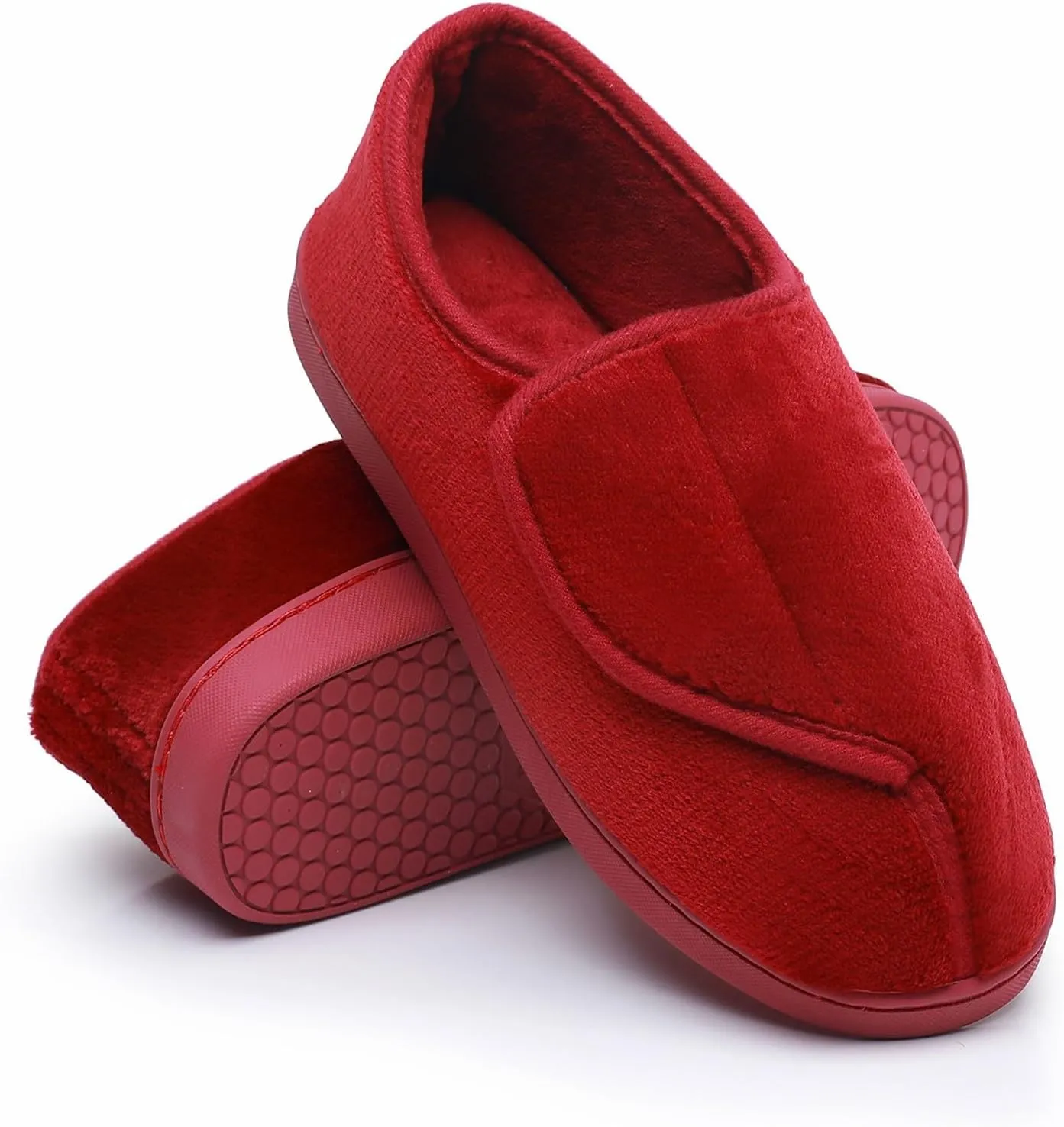 Git-up Women Memory Foam Diabetic Slippers Arthritis Edema Adjustable Closed Toe Swollen Feet Slippers Comfortable House Indoor Outdoor Shoes with Rubber Sole