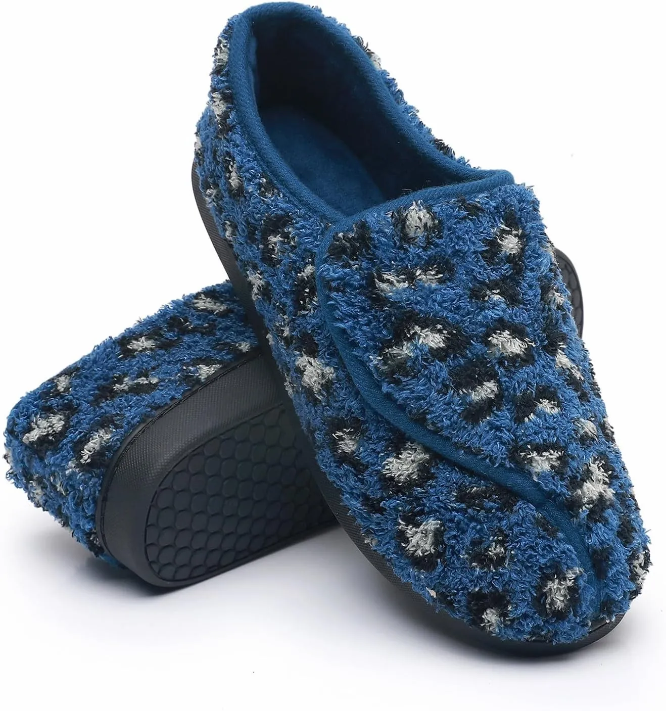 Git-up Women Memory Foam Diabetic Slippers Arthritis Edema Adjustable Closed Toe Swollen Feet Slippers Comfortable House Indoor Outdoor Shoes with Rubber Sole