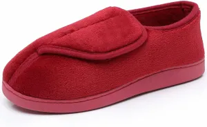 Git-up Women Memory Foam Diabetic Slippers Arthritis Edema Adjustable Closed Toe Swollen Feet Slippers Comfortable House Indoor Outdoor Shoes with Rubber Sole