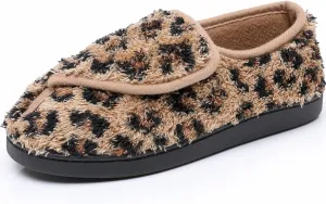 Git-up Women Memory Foam Diabetic Slippers Arthritis Edema Adjustable Closed Toe Swollen Feet Slippers Comfortable House Indoor Outdoor Shoes with Rubber Sole