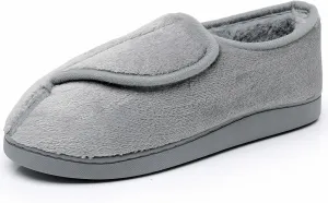 Git-up Women Memory Foam Diabetic Slippers Arthritis Edema Adjustable Closed Toe Swollen Feet Slippers Comfortable House Indoor Outdoor Shoes with Rubber Sole