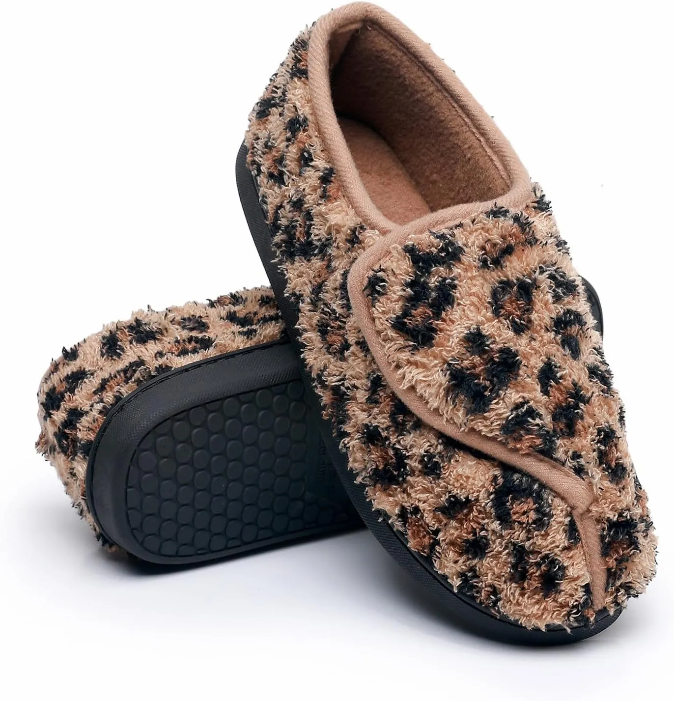 Git-up Women Memory Foam Diabetic Slippers Arthritis Edema Adjustable Closed Toe Swollen Feet Slippers Comfortable House Indoor Outdoor Shoes with Rubber Sole