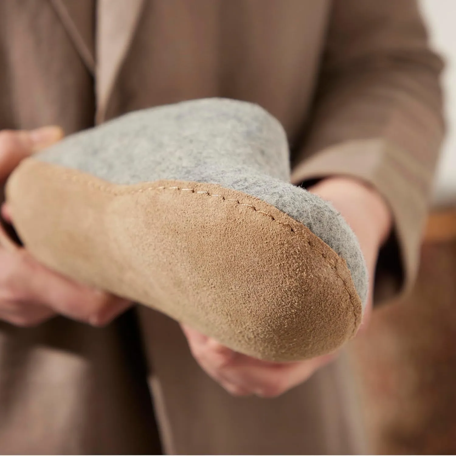 Glerups 100% Gotland Sheep Wool Slipper with leather sole - Unisex Slip-on