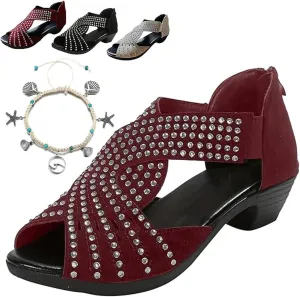 GlowStep Orthopedic Low Heel Cut-Out Sandals,Glowsteps Orthopedic Low Heel Cut-Out Sandals,Arch Support, Non-Slip Shoes