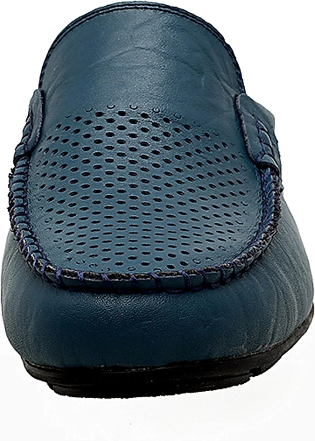 Go Tour Mens Mules Clog Slippers Breathable Punching Leather Slip on Shoes Casual Loafers