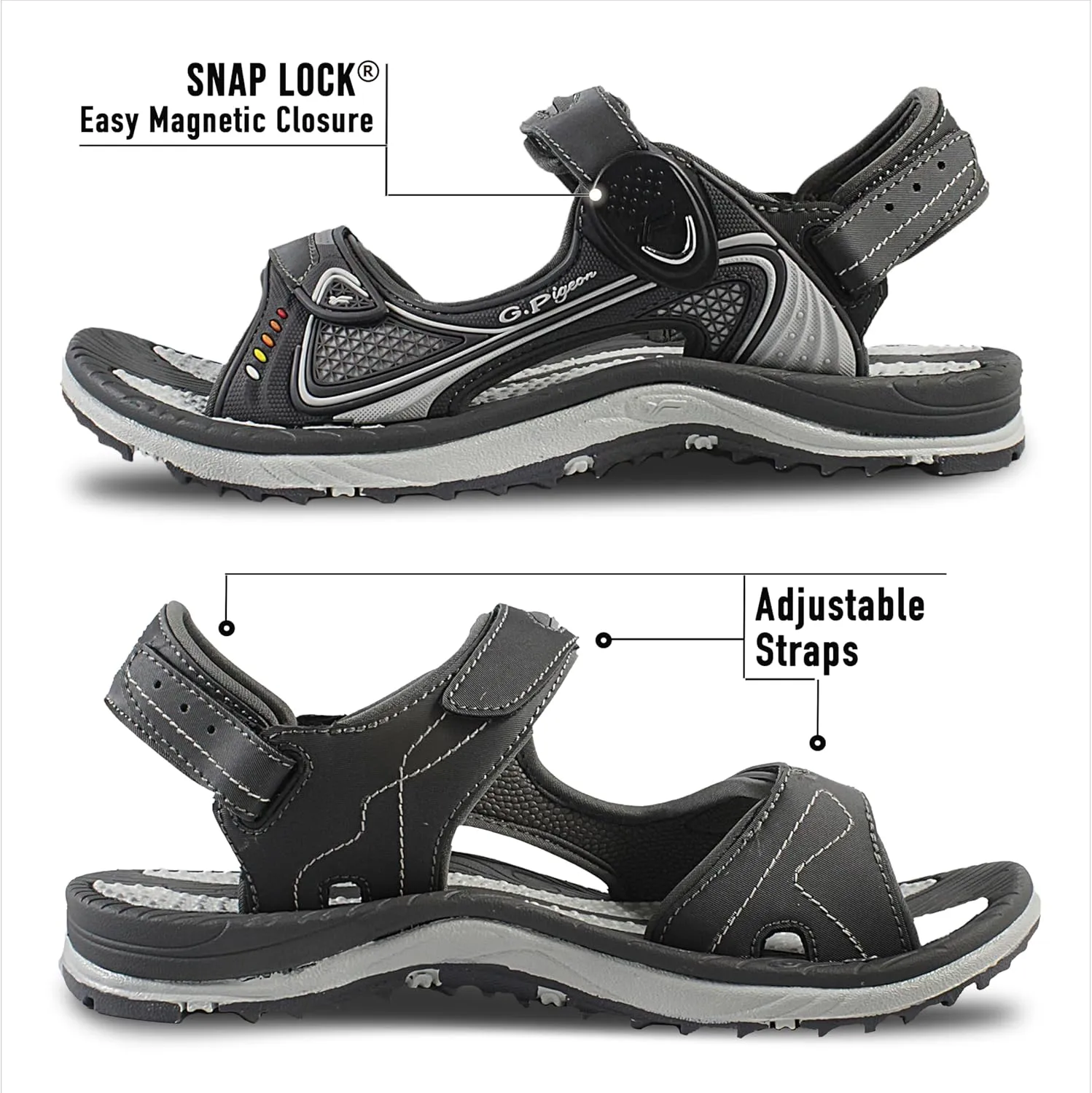 Gold Pigeon Shoes SIGNATURE Easy Snap Buckle Unisex -Child Outdoor Water Sandal for Kids Toddler Boys Girls