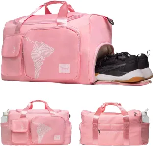 GoVivo Gym Bag with Shoe Compartment, Gym Duffle Bag for Women, Water Resistant Weekender travel Bag, bolso de viaje para mujer, Lightweight & Stylish gym bags, Pink