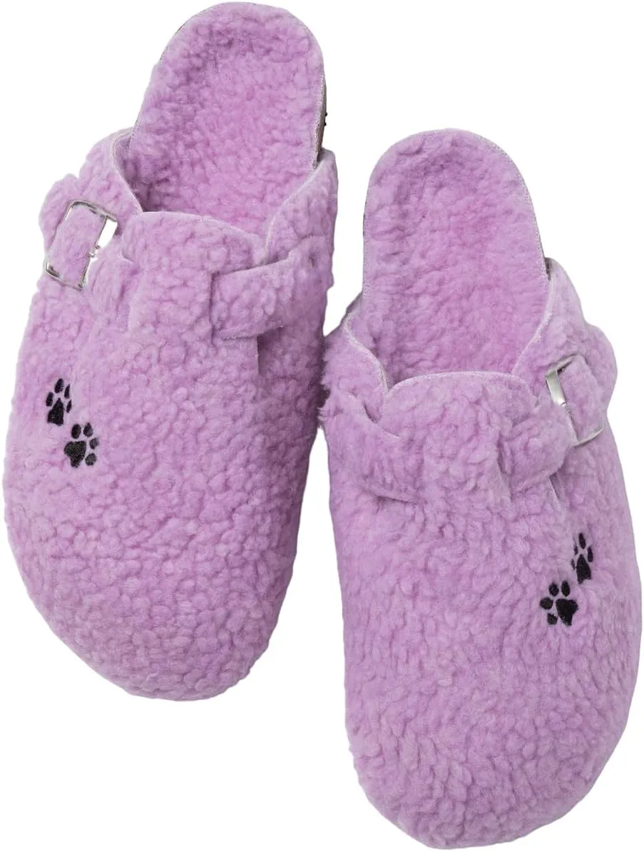 GreaterGood Paw Print Sherpa Clog Slippers