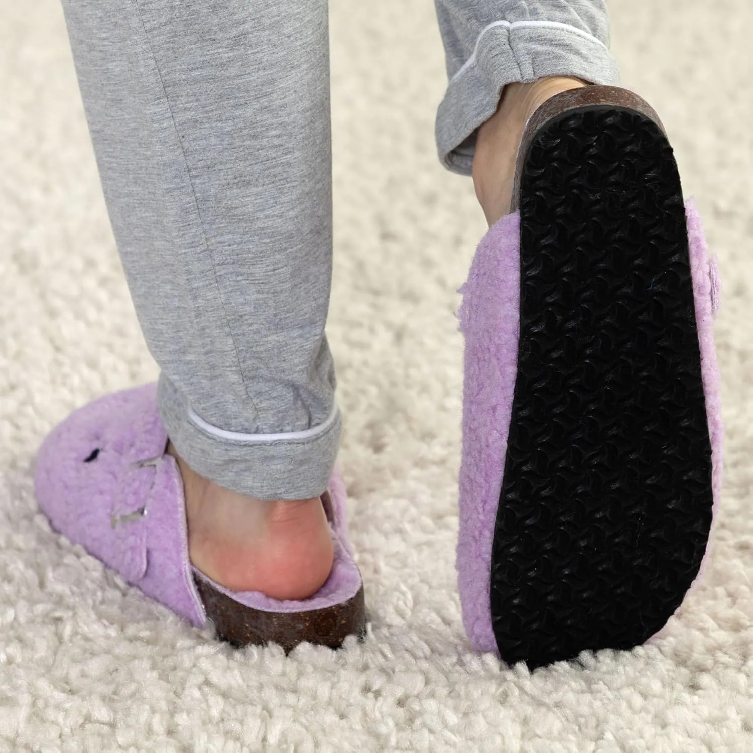 GreaterGood Paw Print Sherpa Clog Slippers
