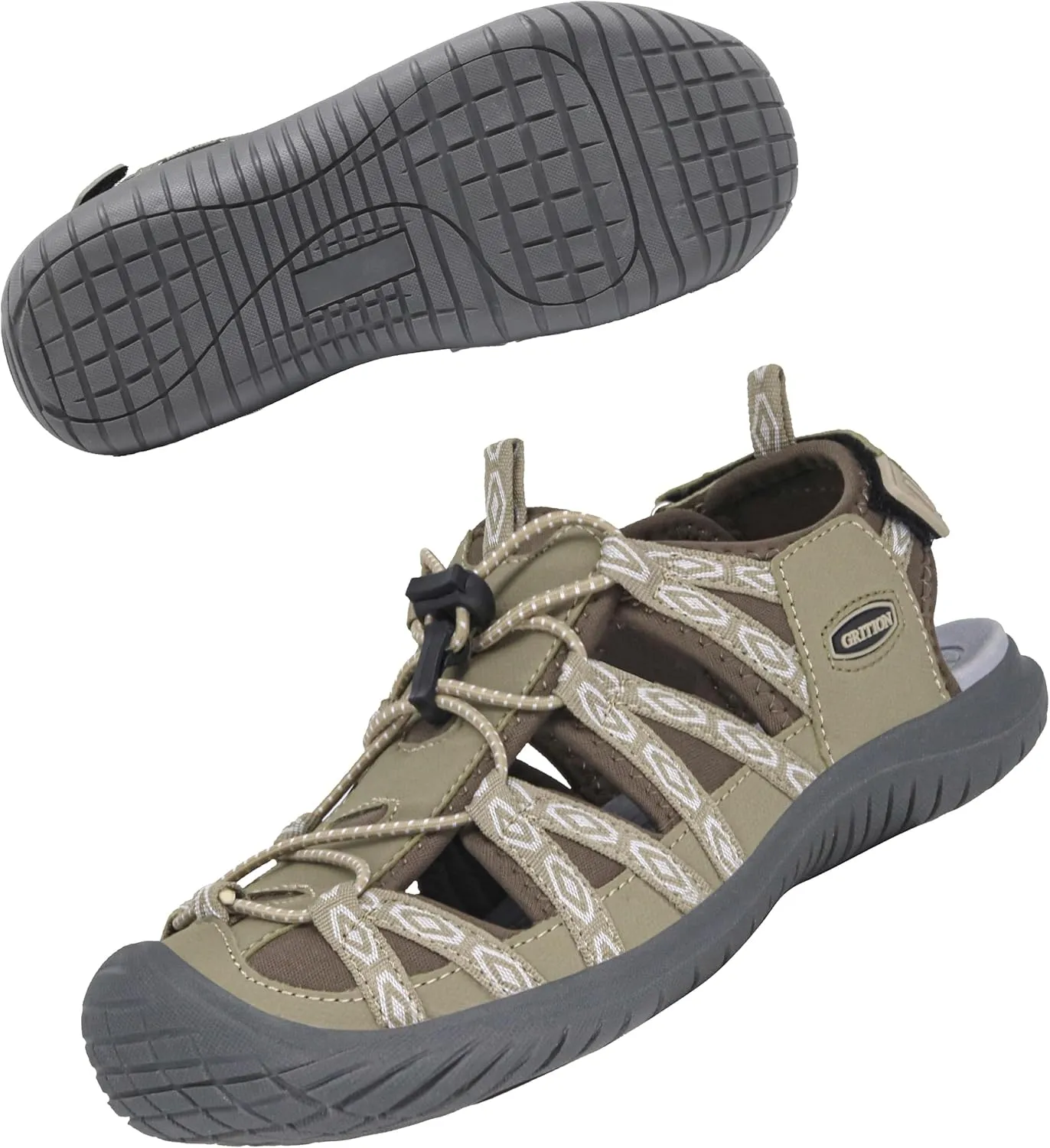 GRITION Hiking Sandals Women Closed Toe, Waterproof Lightweight Adjustable Hiking Athletic Sandals, Breathable For Beach Summer Adventure Comfortable Outdoor Sport