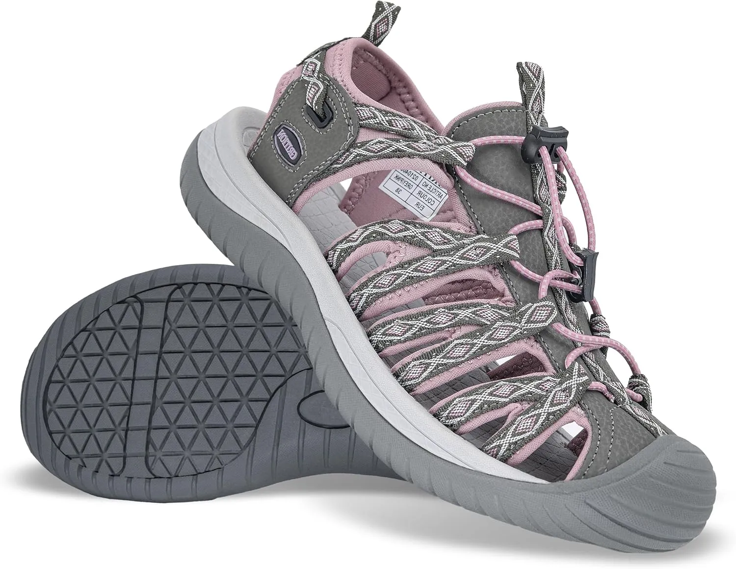 GRITION Hiking Sandals Women Closed Toe, Waterproof Lightweight Adjustable Hiking Athletic Sandals, Breathable For Beach Summer Adventure Comfortable Outdoor Sport