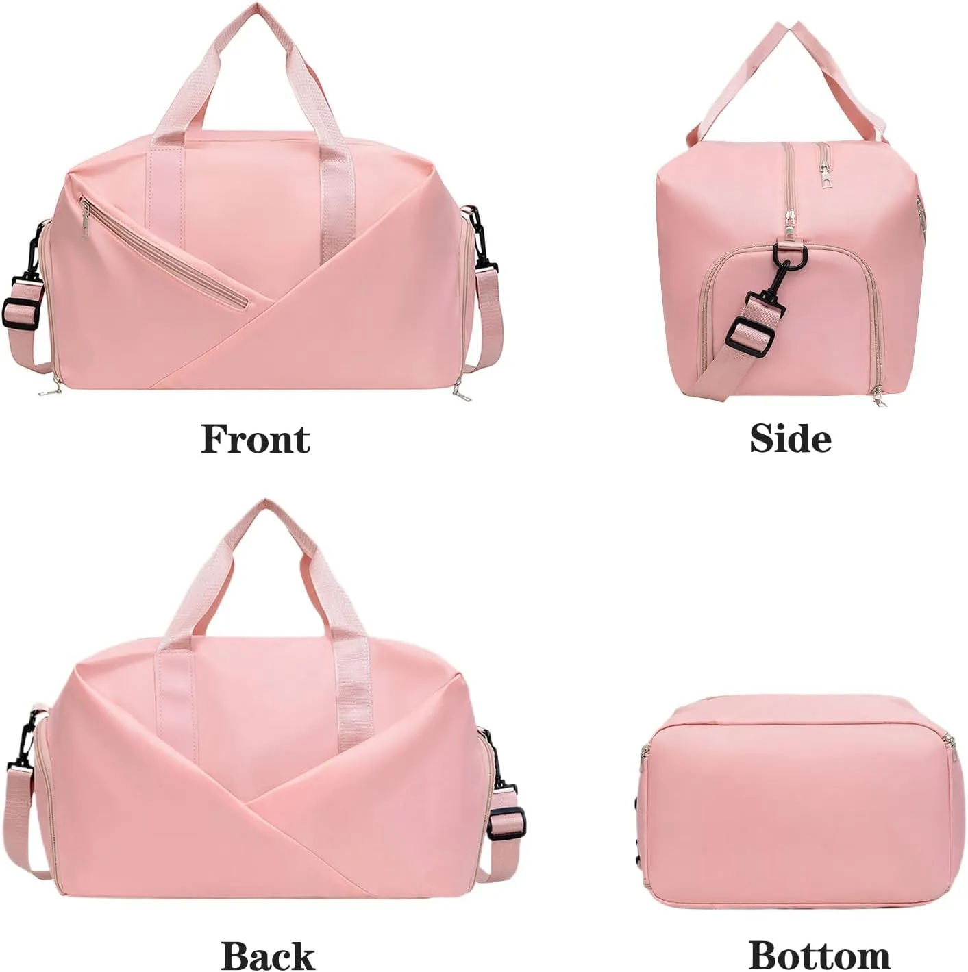 Gym Bag for Women and Men, 30L Travel Duffle Bags with Shoe Compartment & Wet Pocket, Lightweight Weekender Carry On Bag for Sports, Gym, Yoga, Camping Pink