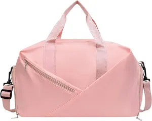Gym Bag for Women and Men, 30L Travel Duffle Bags with Shoe Compartment & Wet Pocket, Lightweight Weekender Carry On Bag for Sports, Gym, Yoga, Camping Pink