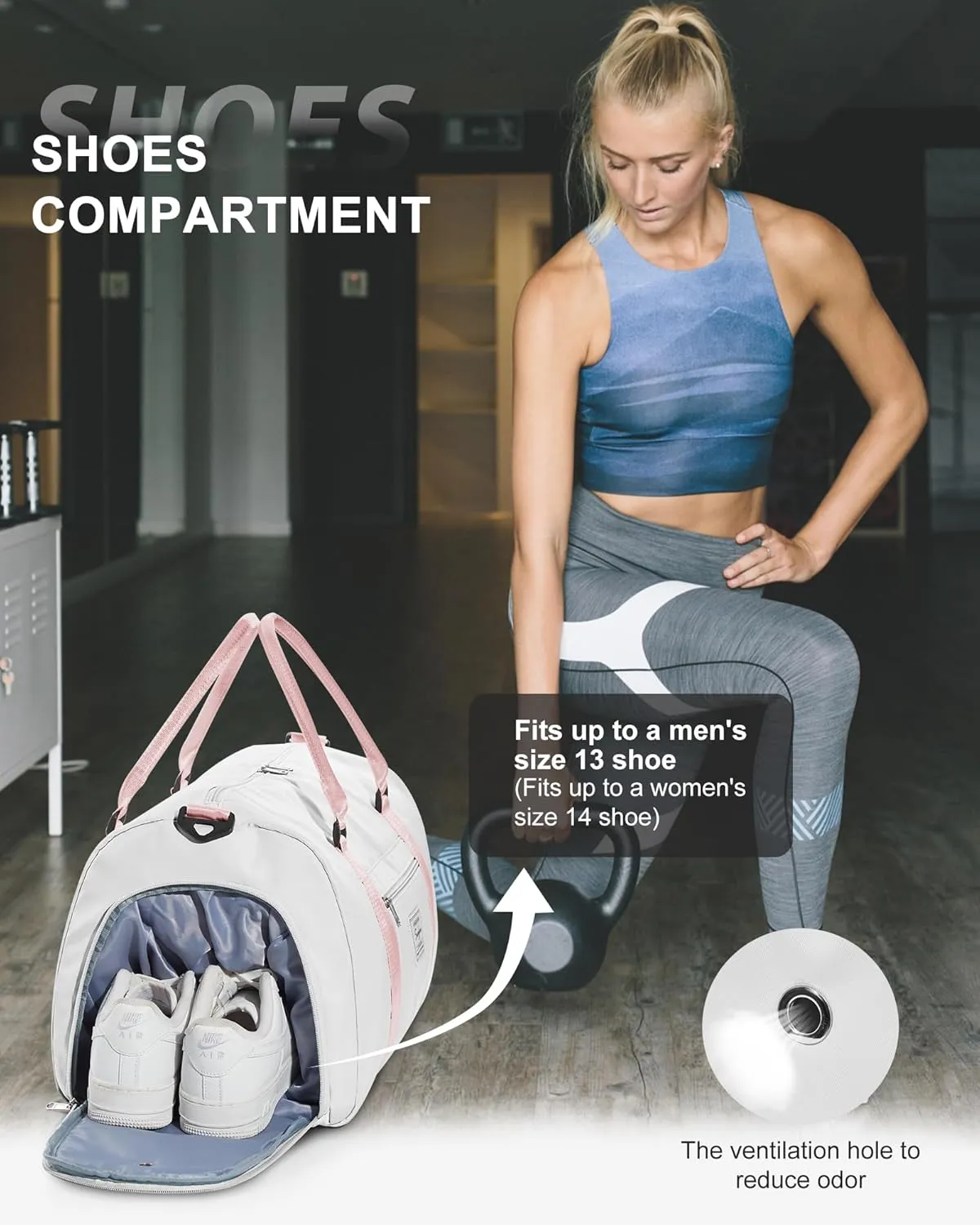 Gym Duffel With Shoes Compartment and Wet Pocket - Travel Bag for Women and Men - Waterproof Weekend Overnight Carry-on With Toiletry Bag for Sport, Plane, Hospital - Tote Holdall