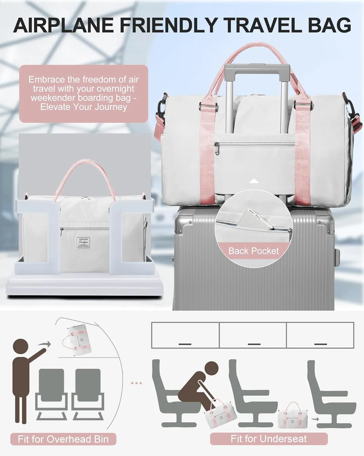 Gym Duffel With Shoes Compartment and Wet Pocket - Travel Bag for Women and Men - Waterproof Weekend Overnight Carry-on With Toiletry Bag for Sport, Plane, Hospital - Tote Holdall