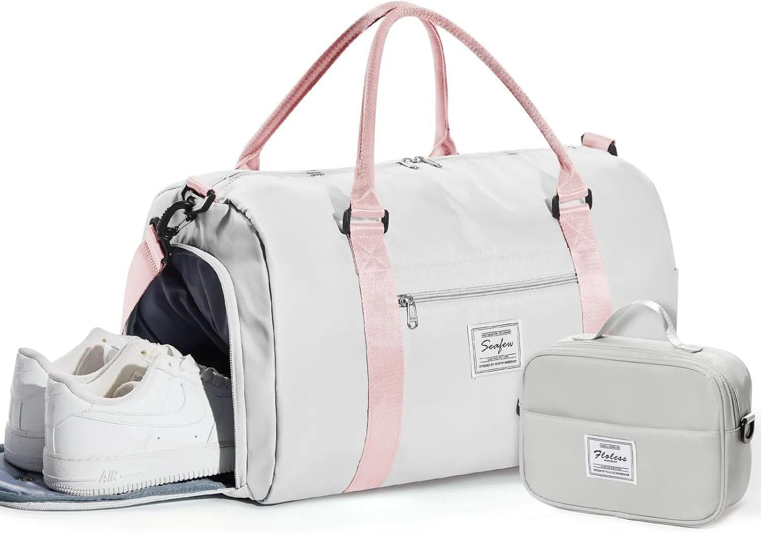 Gym Duffel With Shoes Compartment and Wet Pocket - Travel Bag for Women and Men - Waterproof Weekend Overnight Carry-on With Toiletry Bag for Sport, Plane, Hospital - Tote Holdall