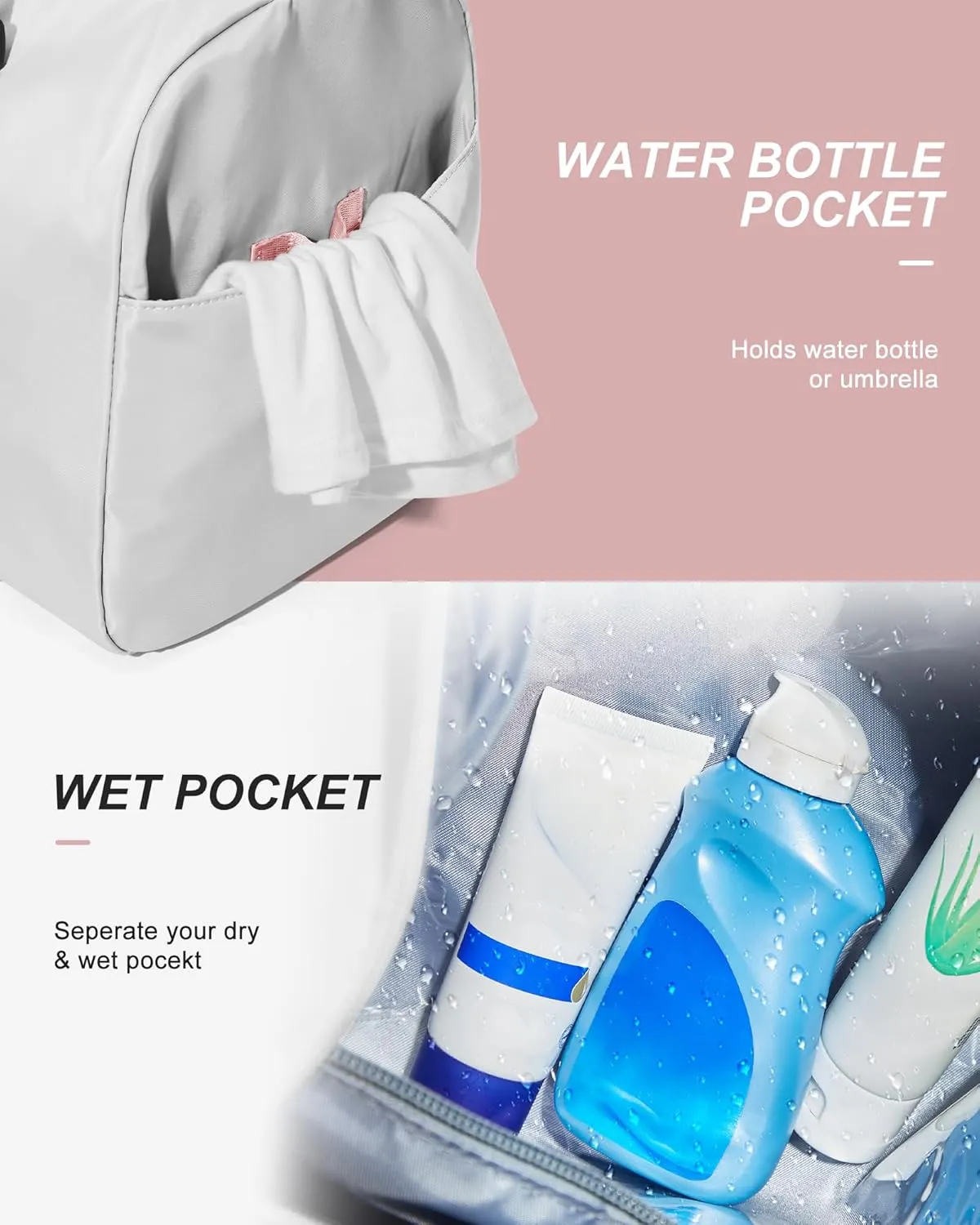 Gym Duffel With Shoes Compartment and Wet Pocket - Travel Bag for Women and Men - Waterproof Weekend Overnight Carry-on With Toiletry Bag for Sport, Plane, Hospital - Tote Holdall