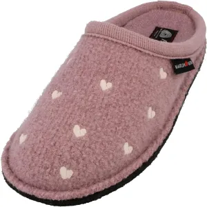 HAFLINGER Flair Valentine Wool Slipper Unisex Heart Design