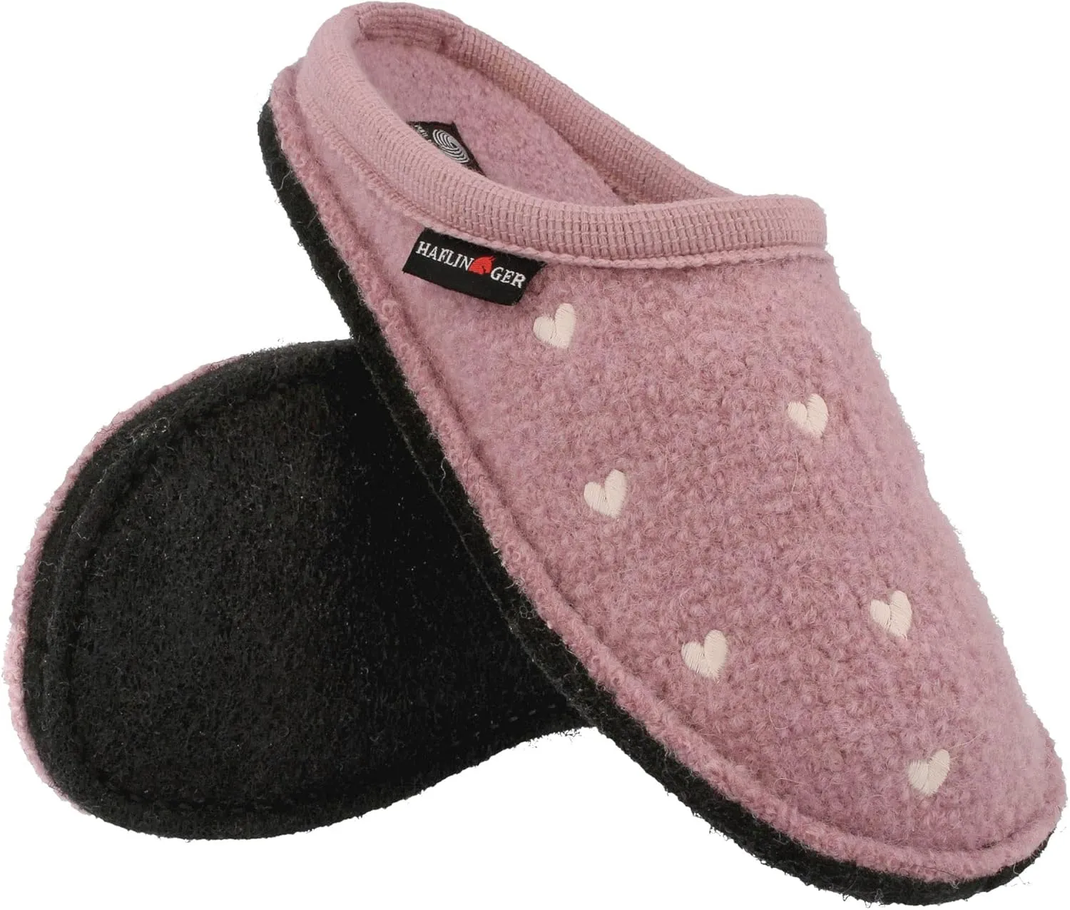 HAFLINGER Flair Valentine Wool Slipper Unisex Heart Design