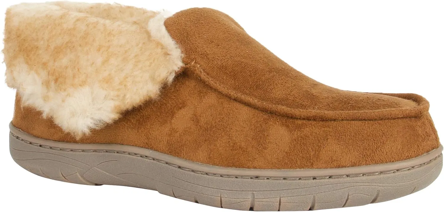 Haggar Men's Bootie Slipper House Shoe Indoor/Outdoor with Memory Foam Comfort