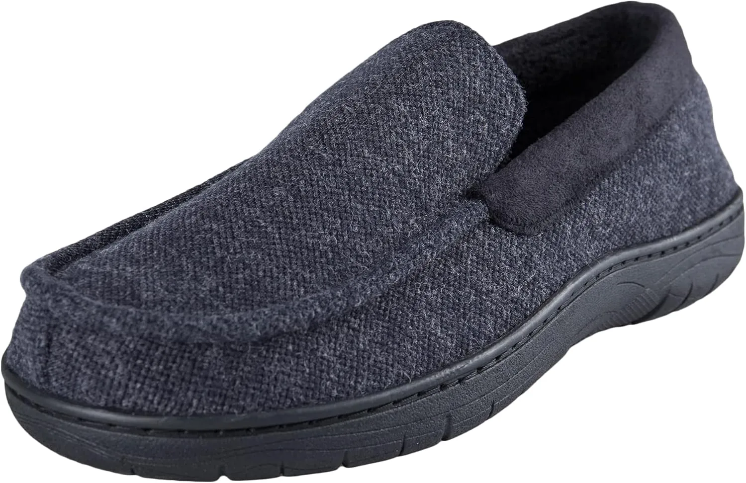 Haggar Men's Closed-Back Memory Foam Venetian Slipper House Shoe-Indoor/Outdoor Sole