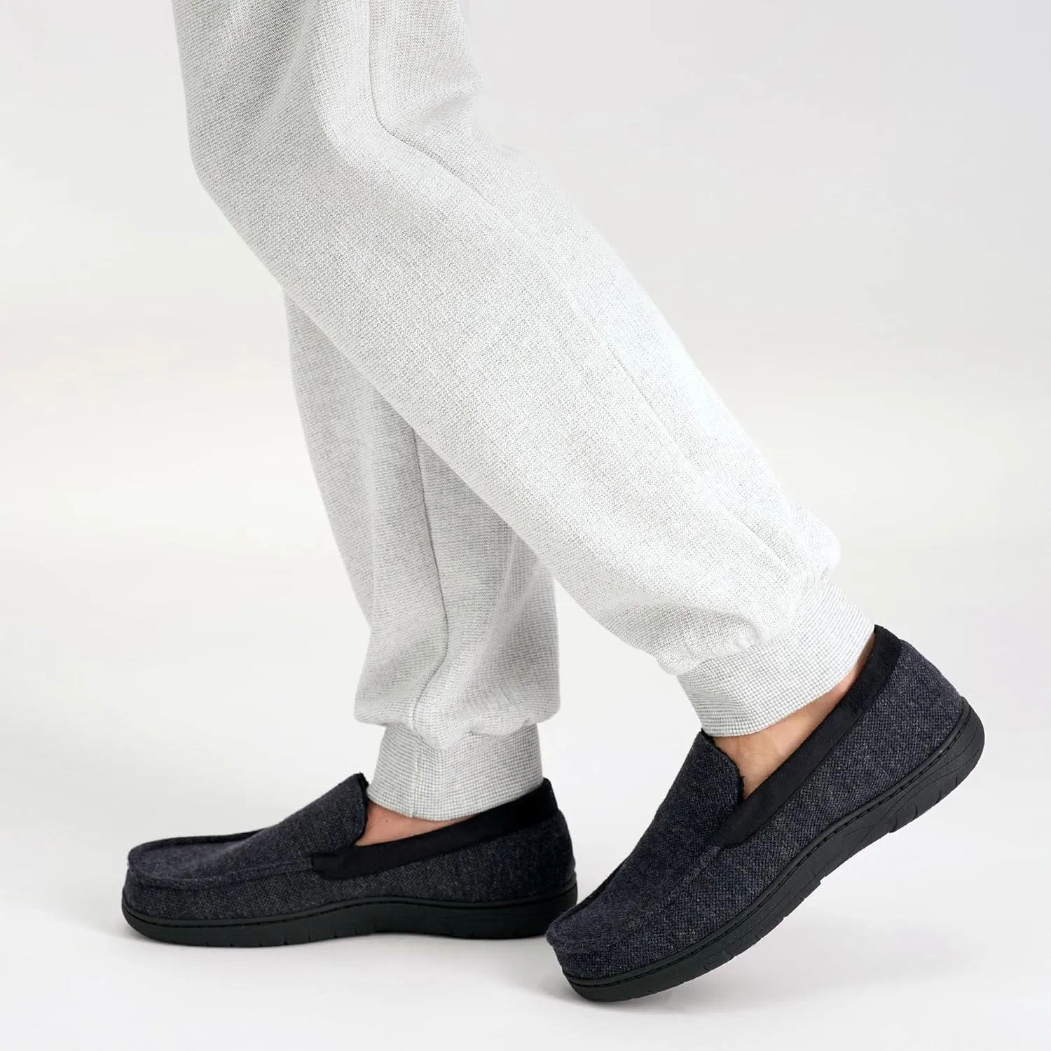 Haggar Men's Closed-Back Memory Foam Venetian Slipper House Shoe-Indoor/Outdoor Sole