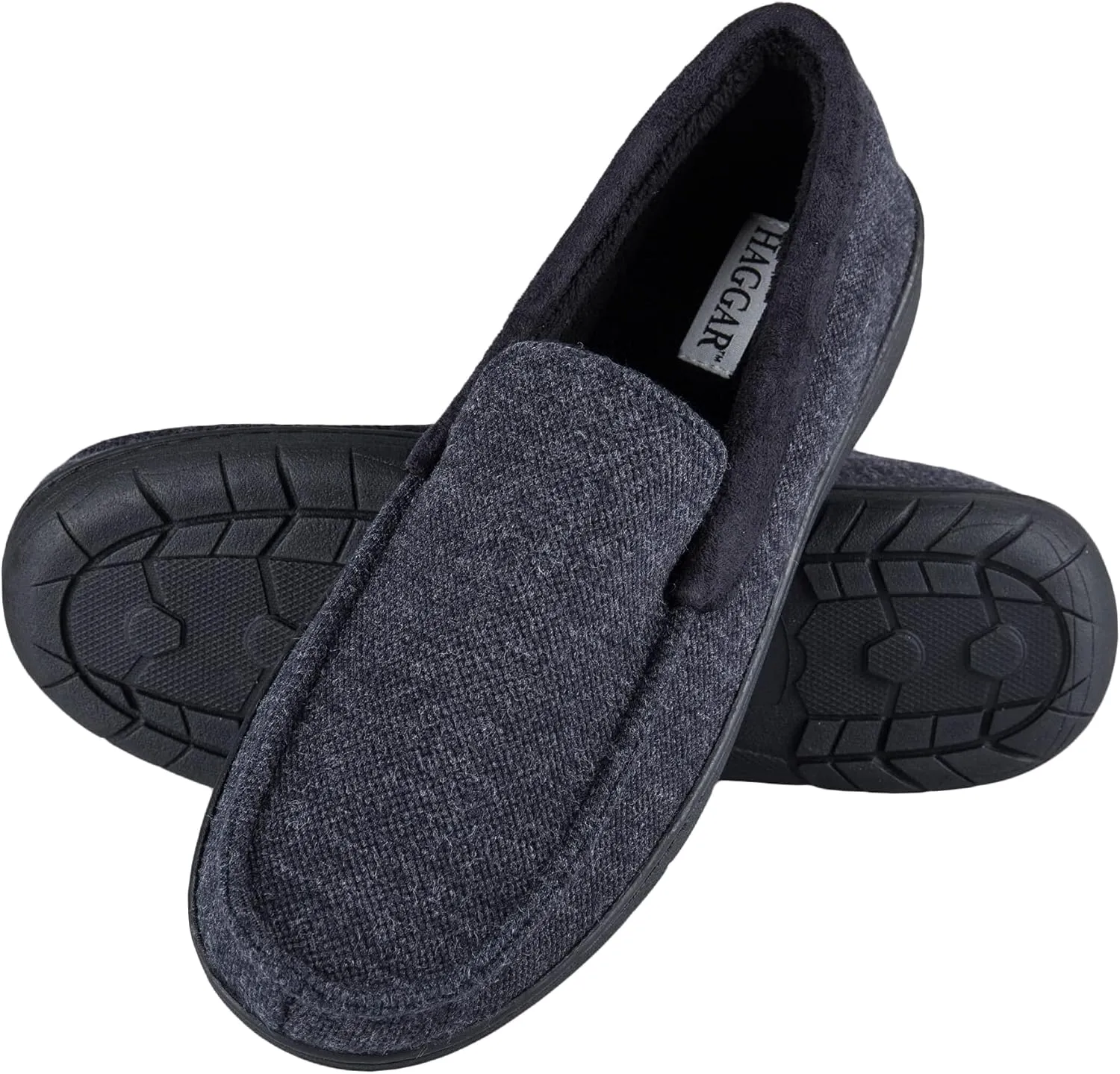 Haggar Men's Closed-Back Memory Foam Venetian Slipper House Shoe-Indoor/Outdoor Sole