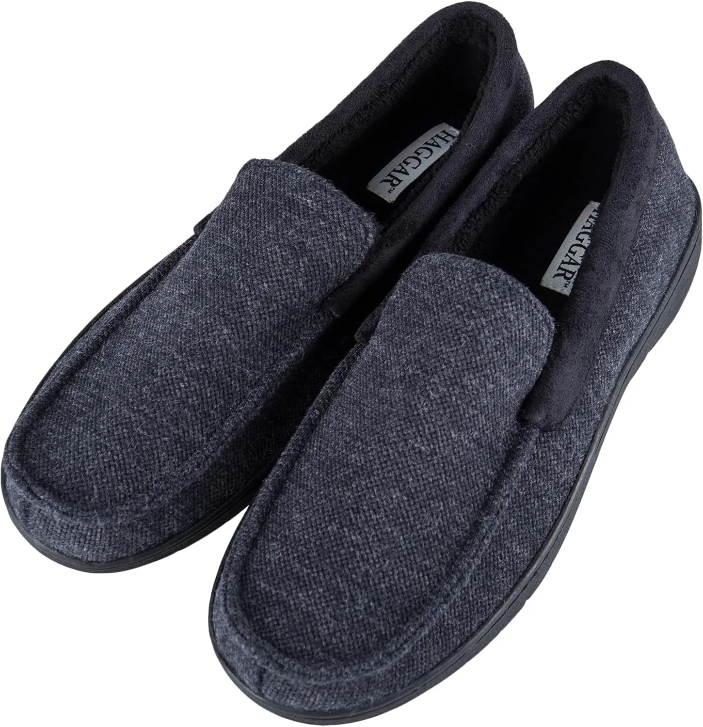 Haggar Men's Closed-Back Memory Foam Venetian Slipper House Shoe-Indoor/Outdoor Sole