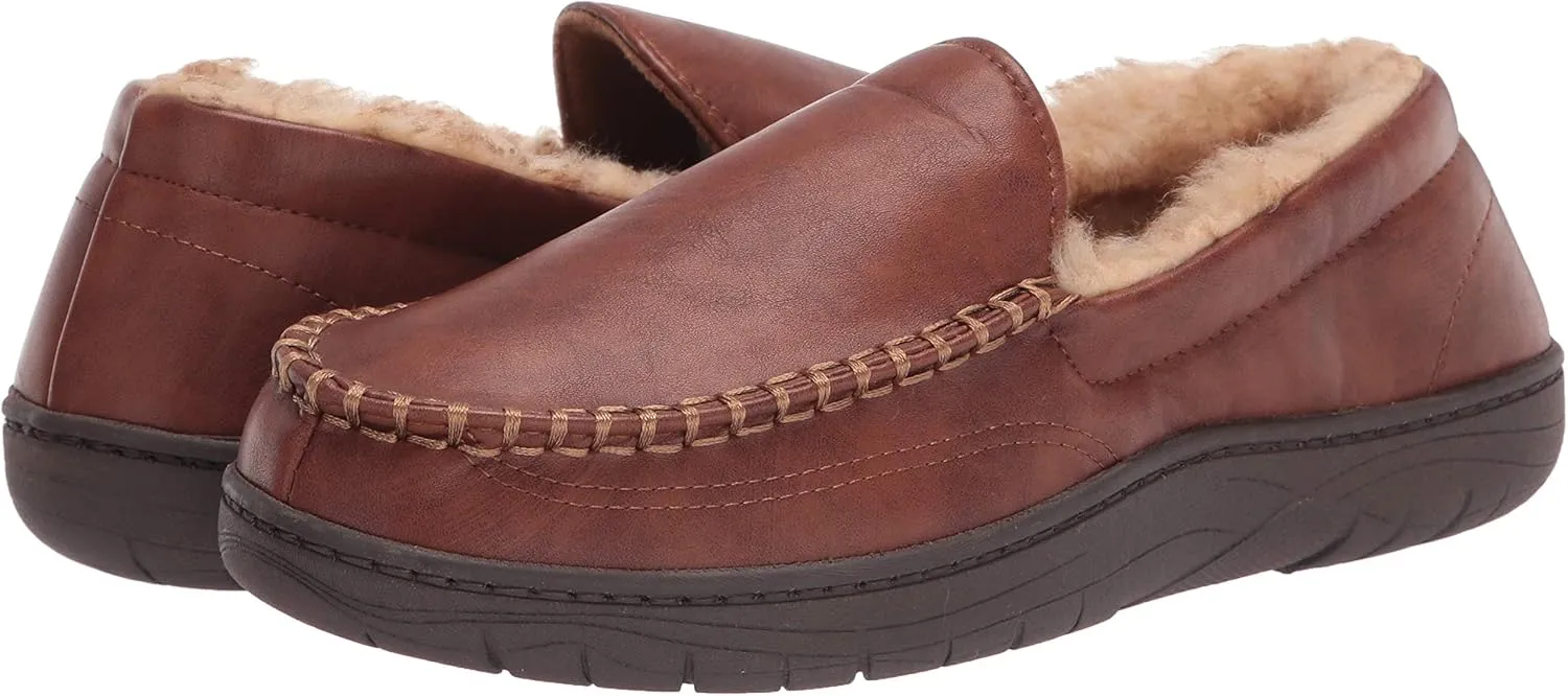 Haggar Men's Venetian Slipper Indoor/Outdoor House Shoe with Memory Foam Comfort