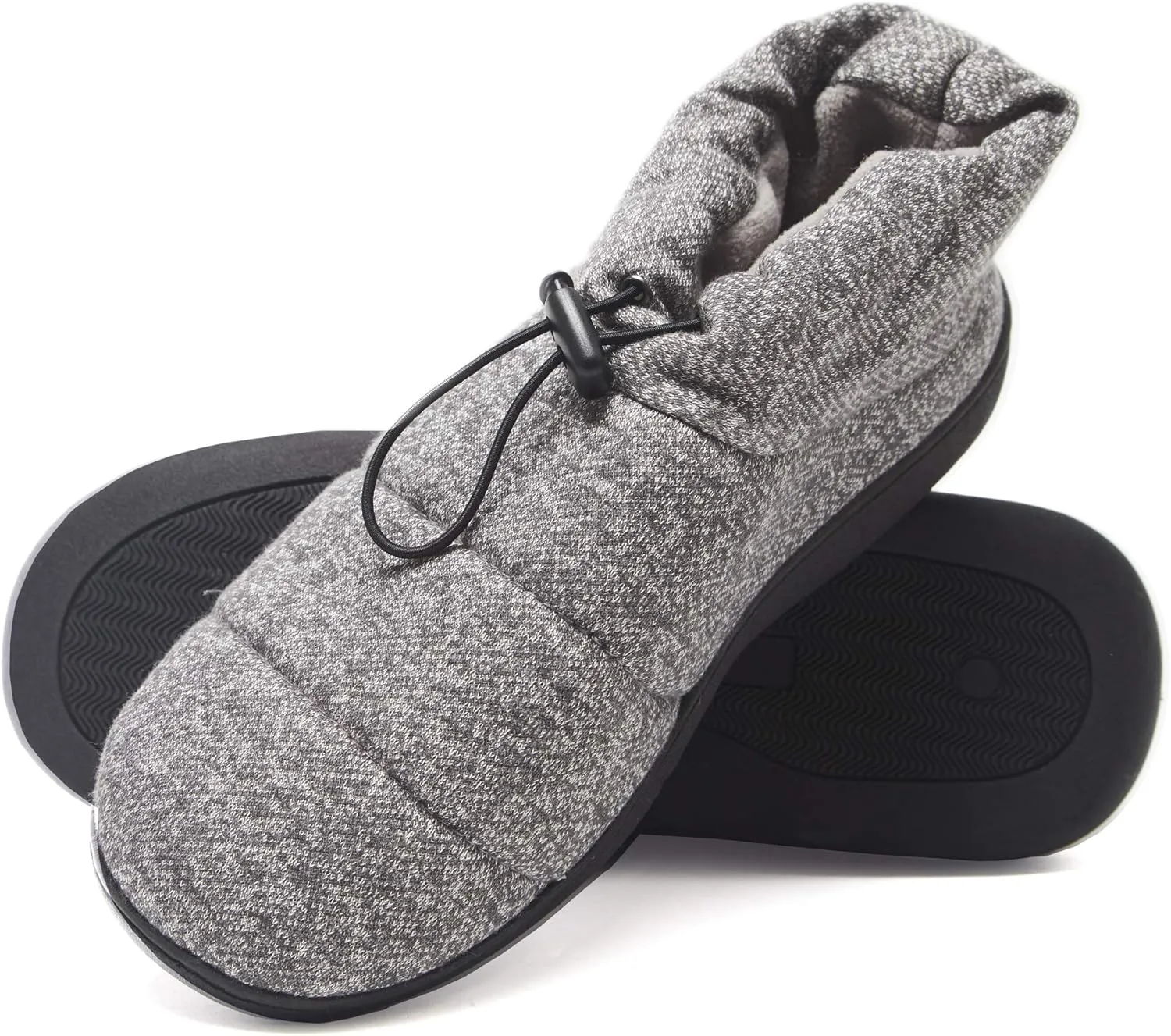 Hanes Men’s Quilted Puffer Bootie Slipper with Adjustable Toggle Indoor/Outdoor