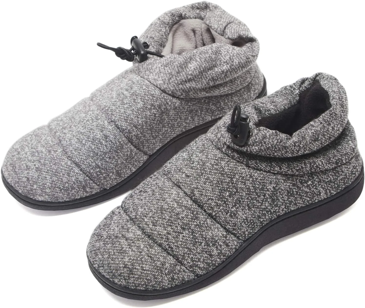 Hanes Men’s Quilted Puffer Bootie Slipper with Adjustable Toggle Indoor/Outdoor
