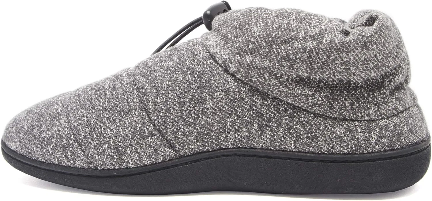 Hanes Men’s Quilted Puffer Bootie Slipper with Adjustable Toggle Indoor/Outdoor