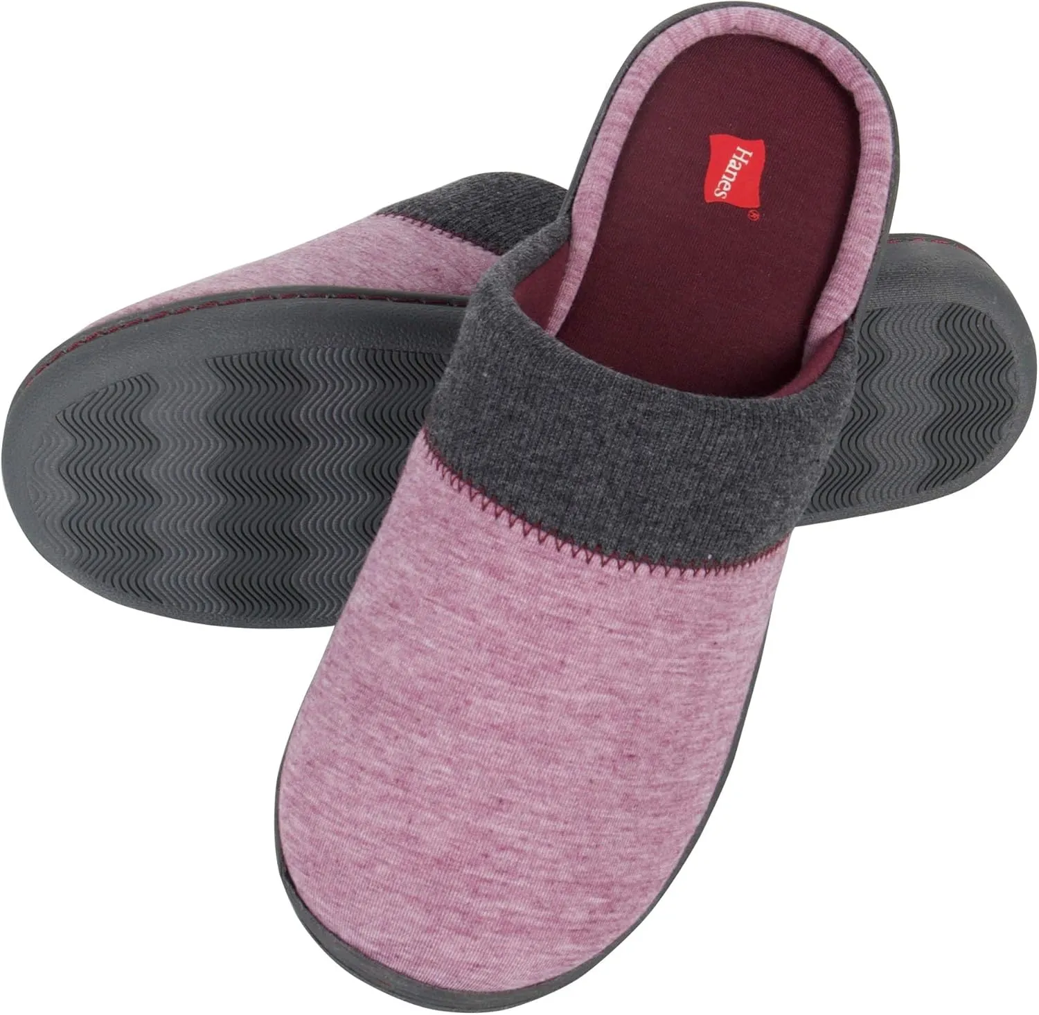 Hanes womens Comfort Cotton on Scuff With Memory Foam and Anti-skid Sole Slipper