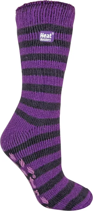 HEAT HOLDERS - Womens Thick Non Skid/Slip Thermal Slipper Socks with Grippers