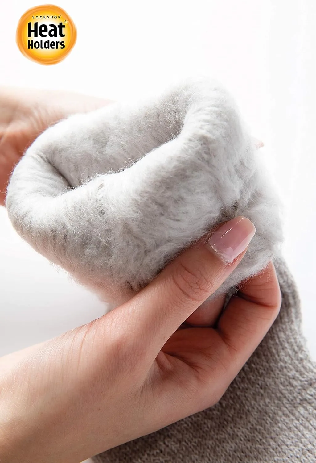 HEAT HOLDERS - Womens Thick Non Skid/Slip Thermal Slipper Socks with Grippers
