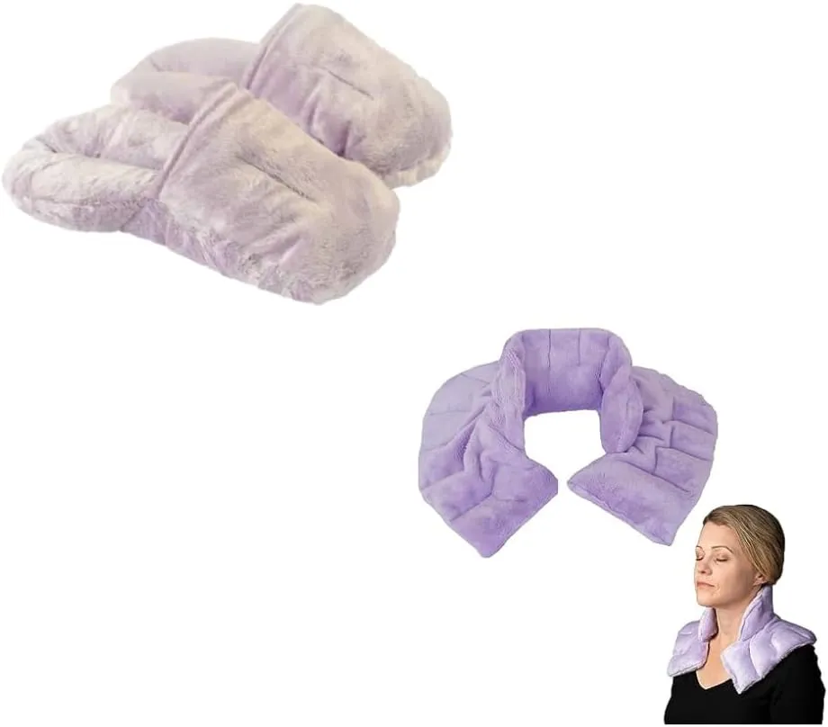 Herbal Concepts Aromatherapy Slipper Shaped Microwaveable Wrap | Weighted Lavender Neck wrap | Neck and Shoulder Wrap | Lavender