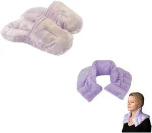 Herbal Concepts Aromatherapy Slipper Shaped Microwaveable Wrap | Weighted Lavender Neck wrap | Neck and Shoulder Wrap | Lavender
