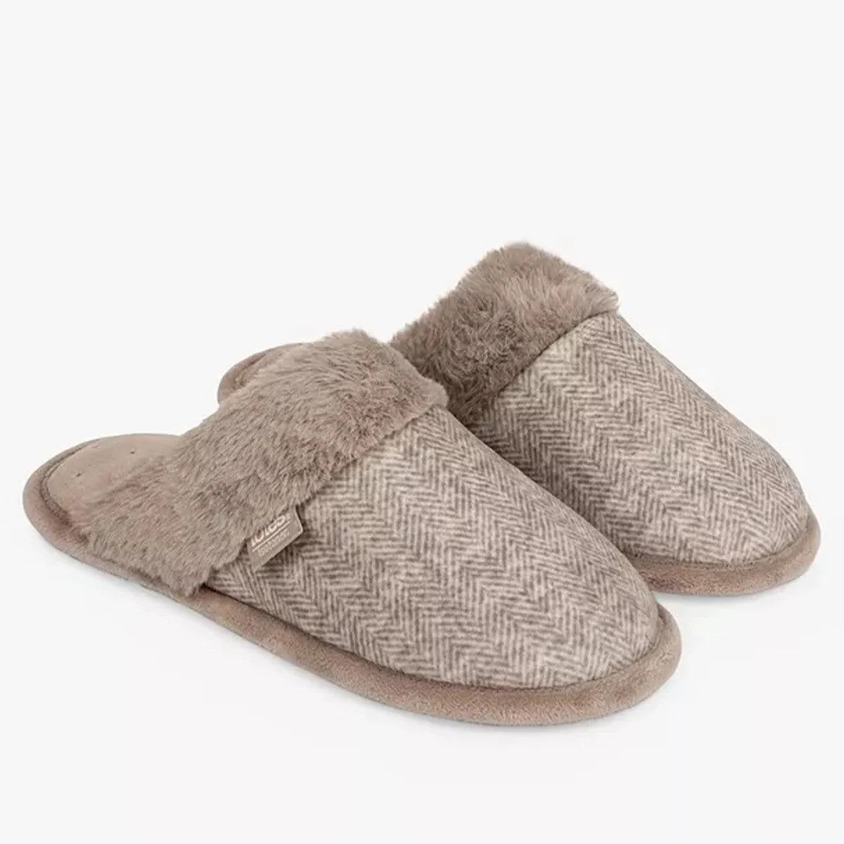Herringbone Velour Mule