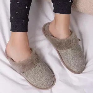 Herringbone Velour Mule