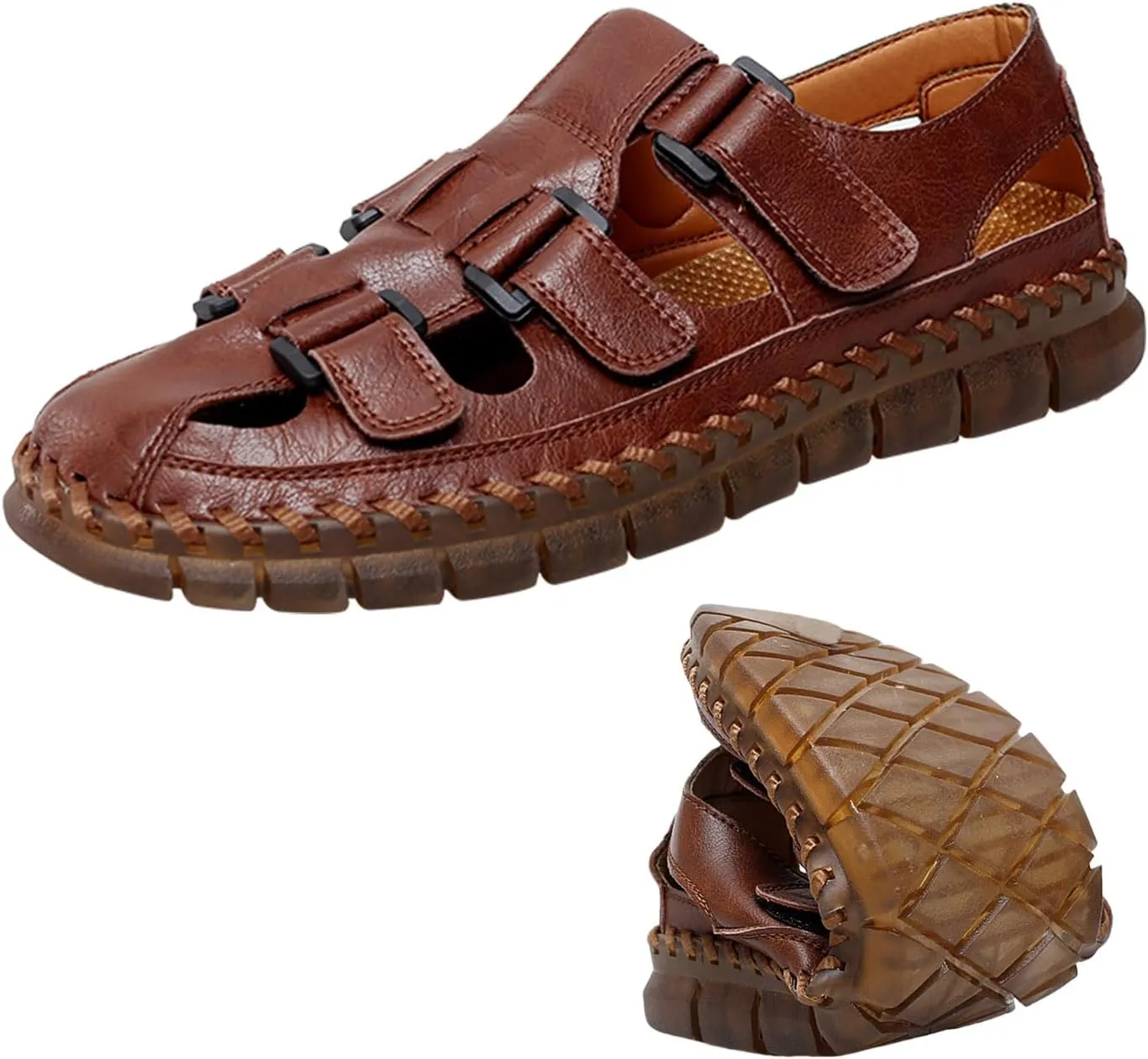HESBITEUL Mens Sport Sandals Outdoor: Non-Slip MD Slide for Trail Hiking
