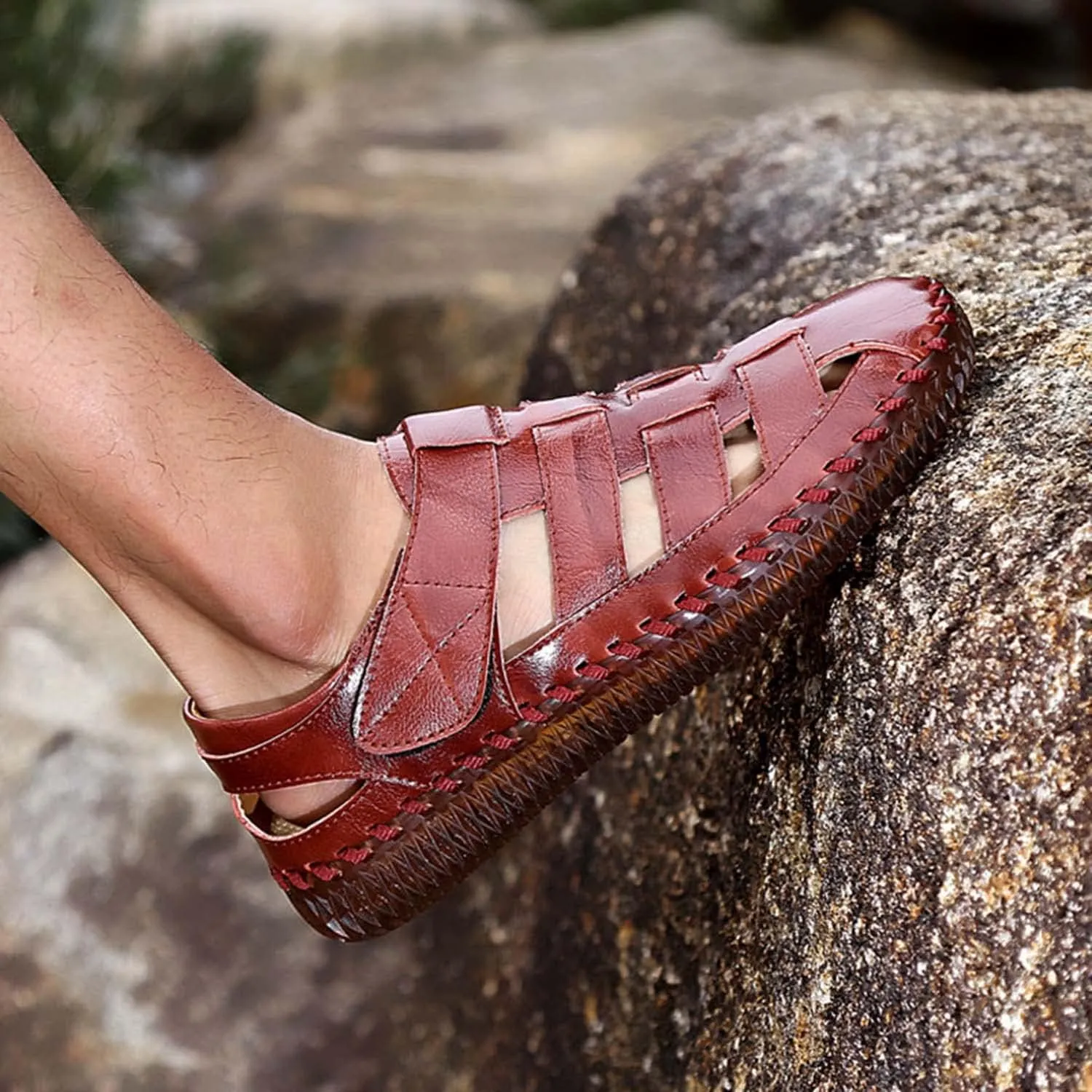 HESBITEUL Mens Sport Sandals Outdoor: Non-Slip MD Slide for Trail Hiking