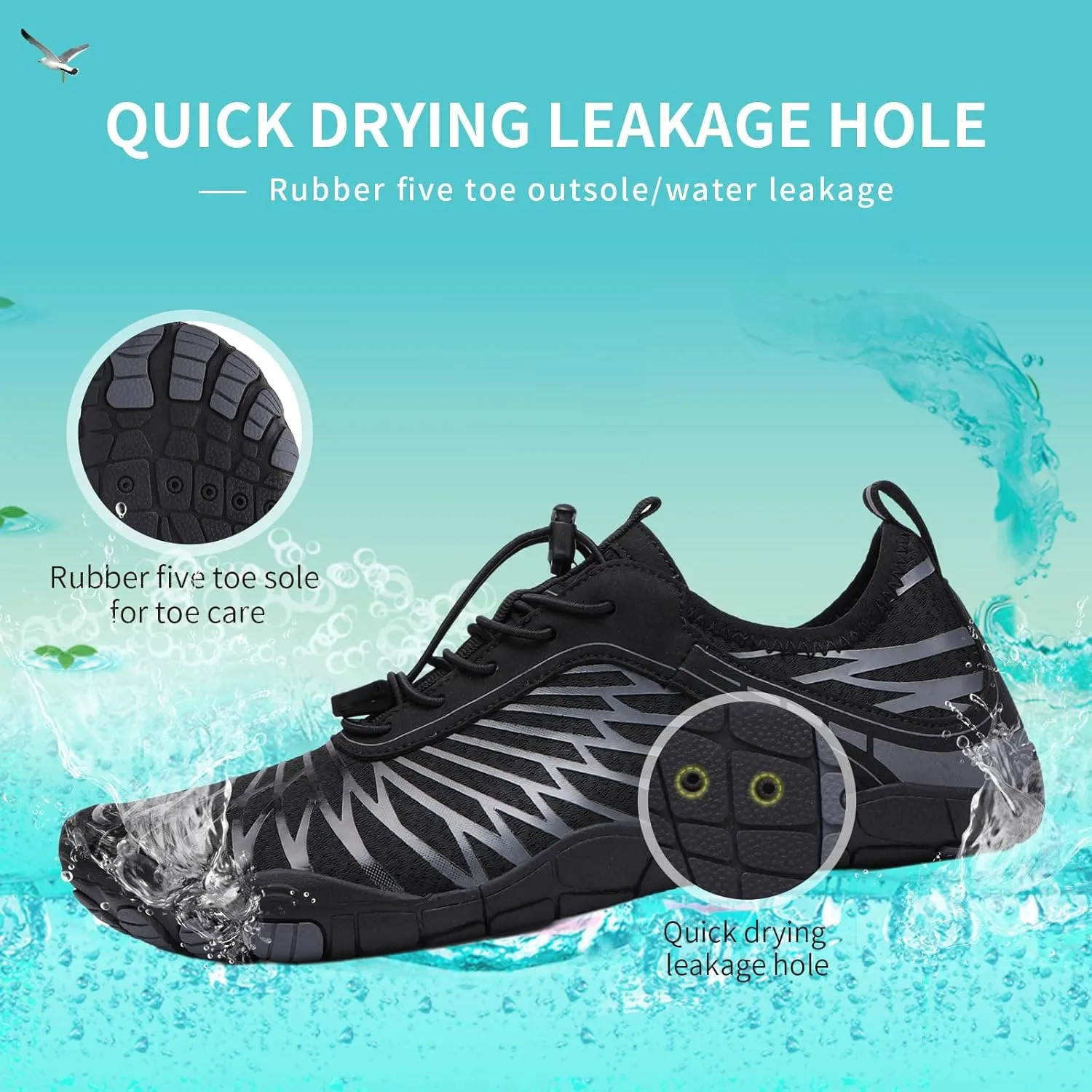 Hike Barefoot Shoes for Women Men, New Barefoot Footwear, Non-Slip Water Shoes,Breathable Non-Slip Footwear Wide Toe
