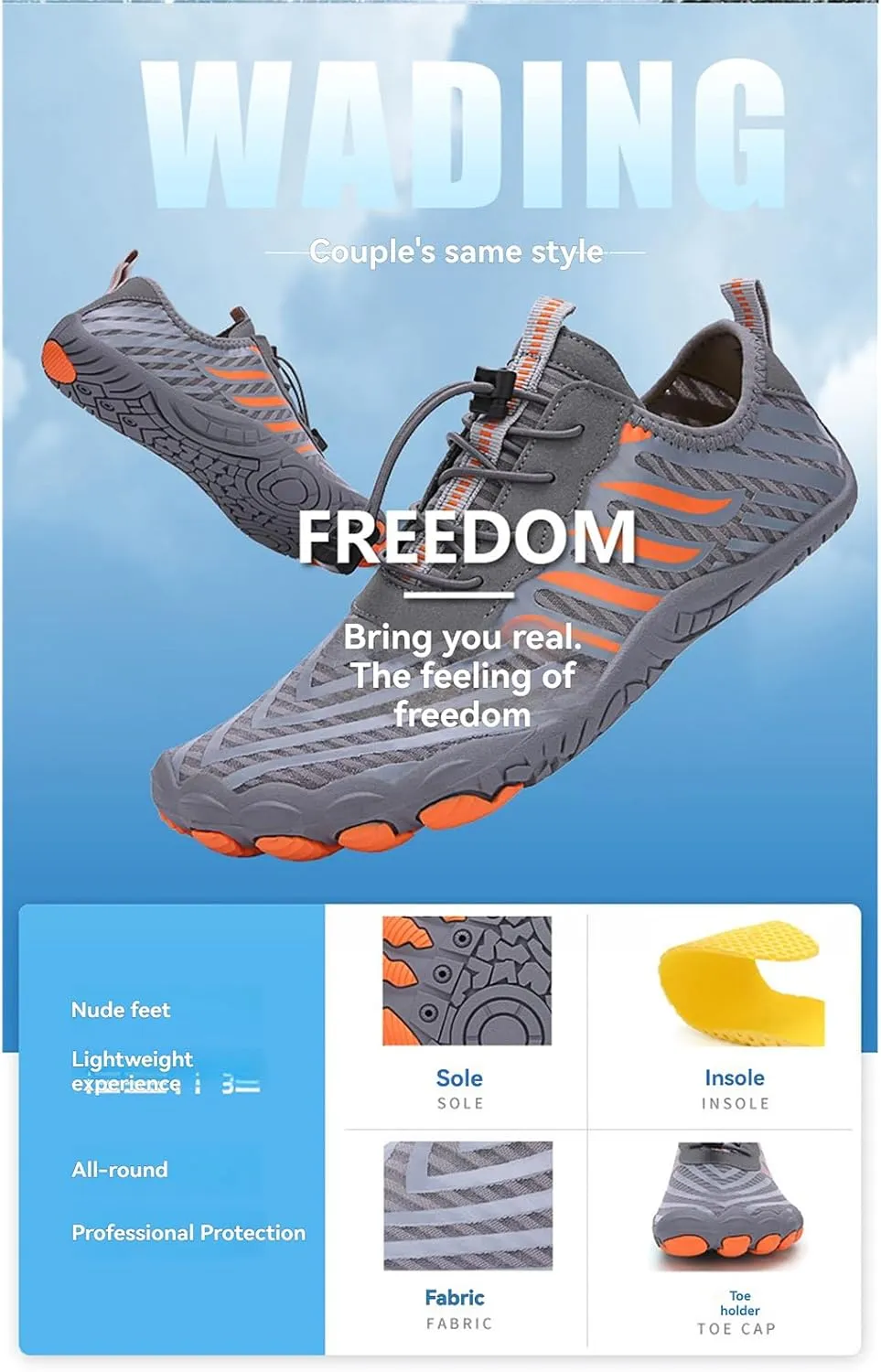 Hike Barefoot Shoes Womens Mens Pro Barefoot Shoes Breathable & Non-Slip Athletic Footwear Wide Toe Water Shoe Walking Barefoot Sneakers Unisex Running, Hiking and Daily Wear