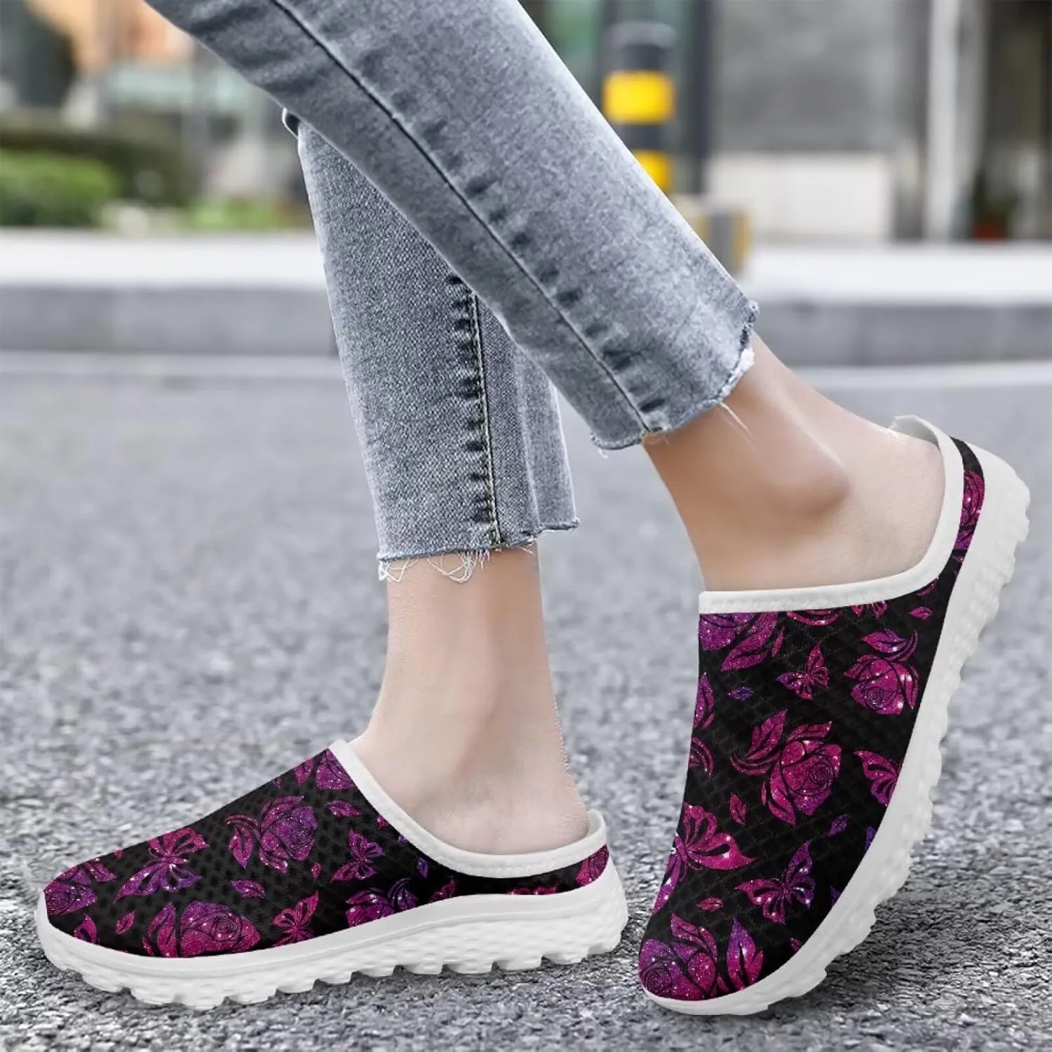 Howilath Women's Sport Mules Tennis Shoes Slip on Garden Shoes Loafers Fashion Backless Sneakers for Street Style Outdoor