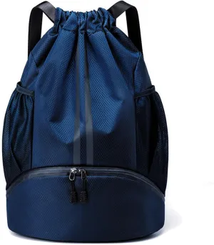 HUA ANGEL Waterproof Drawstring Backpack Lightweight Nylon Gym Bag with Shoe Compartment for Travel Swimming Sports Outdoor