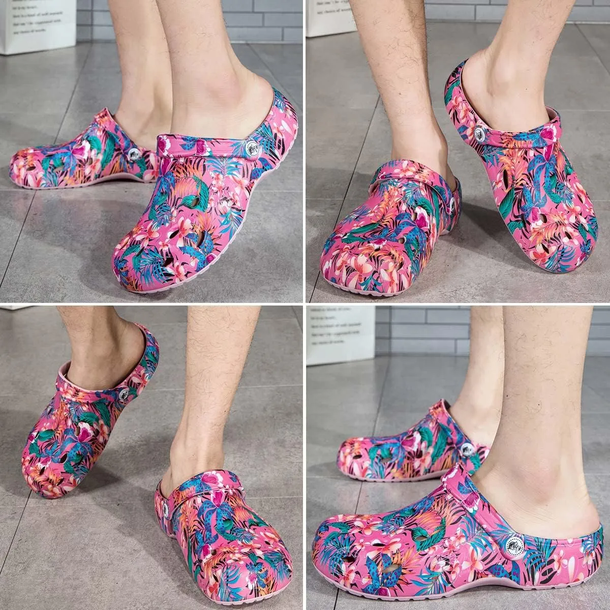 HYDLONGR Women's Summer Light Weight Breathable Quick-Drying Flat Garden Sandals Beach Slippers Clogs Mules Shoes