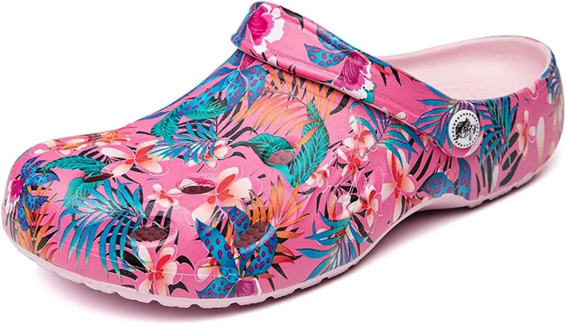 HYDLONGR Women's Summer Light Weight Breathable Quick-Drying Flat Garden Sandals Beach Slippers Clogs Mules Shoes