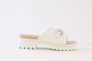 IGI & CO - 3675011 LOW HEEL CHUNKY MULE - WHITE LEATHER
