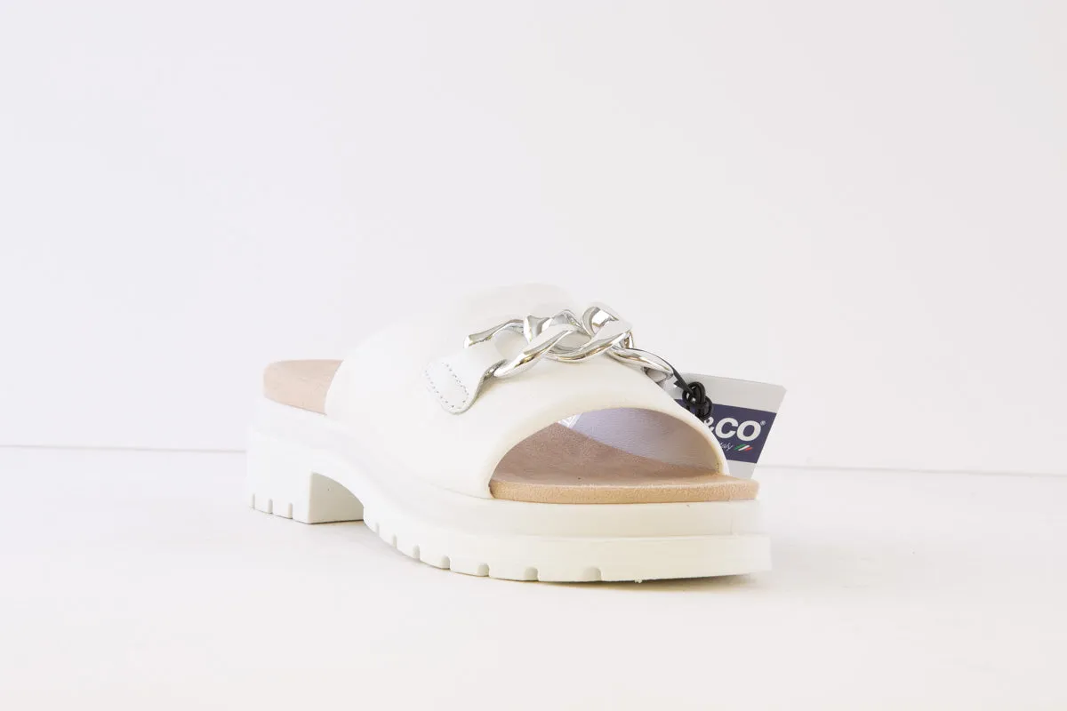 IGI & CO - 3675011 LOW HEEL CHUNKY MULE - WHITE LEATHER